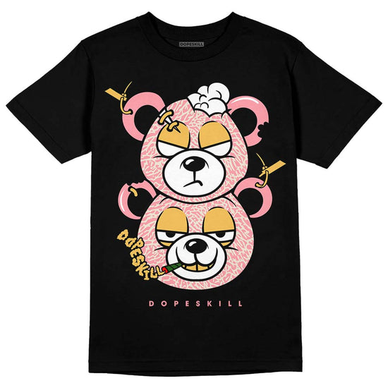 Jordan 3 GS “Red Stardust” DopeSkill T-Shirt New Double Bear Graphic Streetwear - Black 