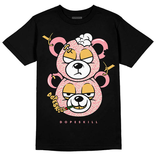 Jordan 3 GS “Red Stardust” DopeSkill T-Shirt New Double Bear Graphic Streetwear - Black 