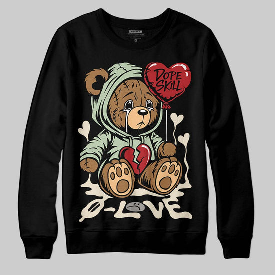 Jordan 4 WMNS “Seafoam” (2025) DopeSkill Sweatshirt Broken Bear Graphic Streetwear - Black