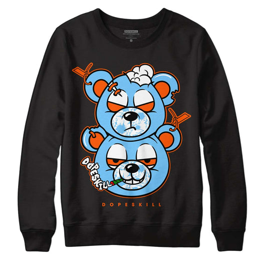 Dunk Low Futura University Blue DopeSkill Sweatshirt New Double Bear Graphic Streetwear - Black