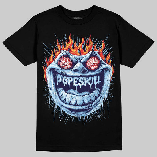 University Blue Sneakers DopeSkill T-Shirt Hellfire Graphic Streetwear - Black
