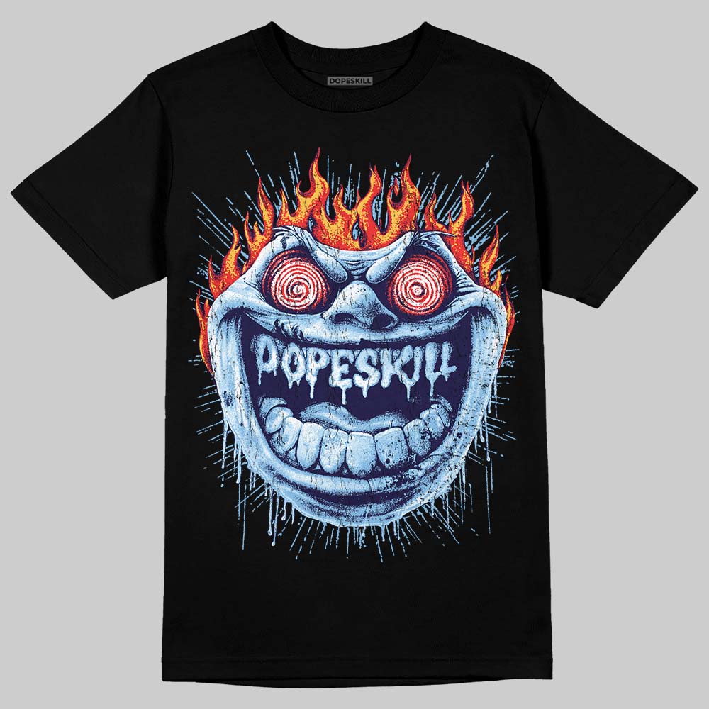 University Blue Sneakers DopeSkill T-Shirt Hellfire Graphic Streetwear - Black