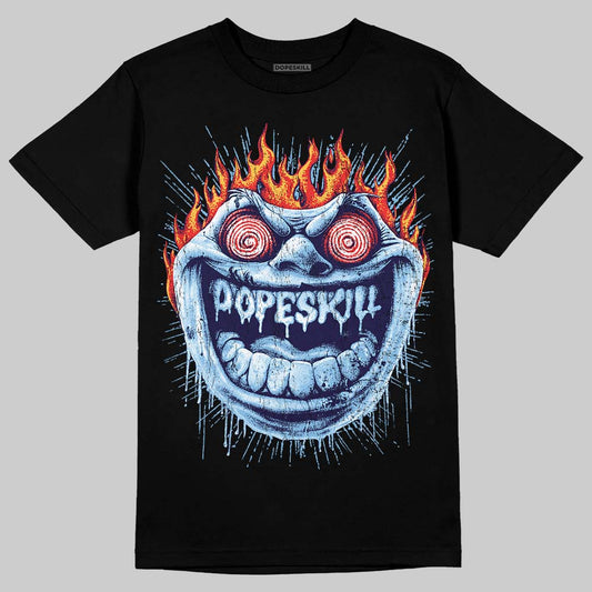 University Blue Sneakers DopeSkill T-Shirt Hellfire Graphic Streetwear - Black