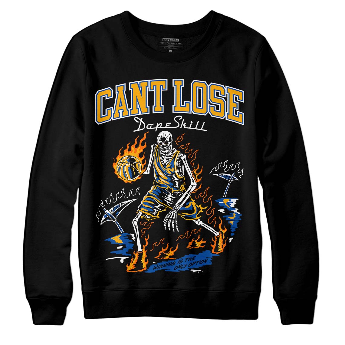 Dunk Blue Jay and University Gold DopeSkill Sweatshirt Cant Lose Graphic Streetwear - Black