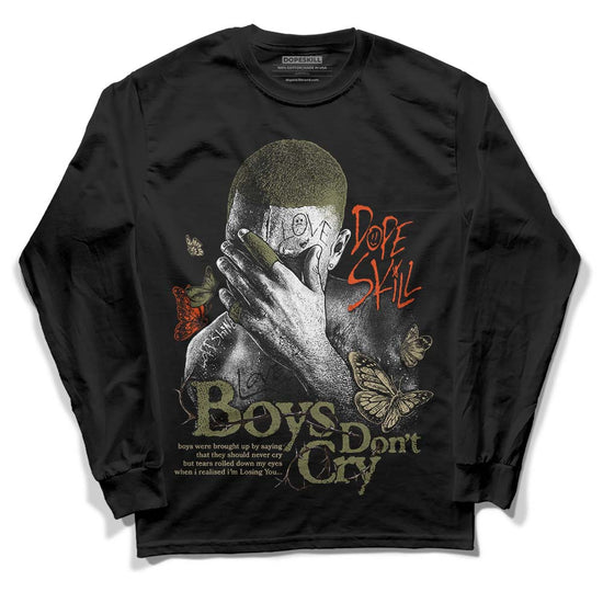 Olive Sneakers DopeSkill Long Sleeve T-Shirt Boys Don't Cry Graphic Streetwear - Black