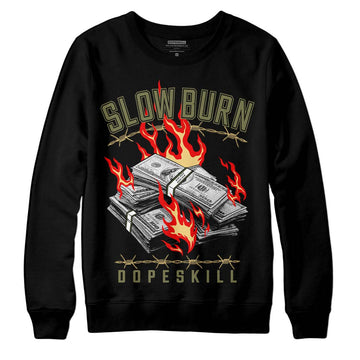 Jordan 4 Retro SE Craft Medium Olive DopeSkill Sweatshirt Slow Burn Graphic Streetwear - Black