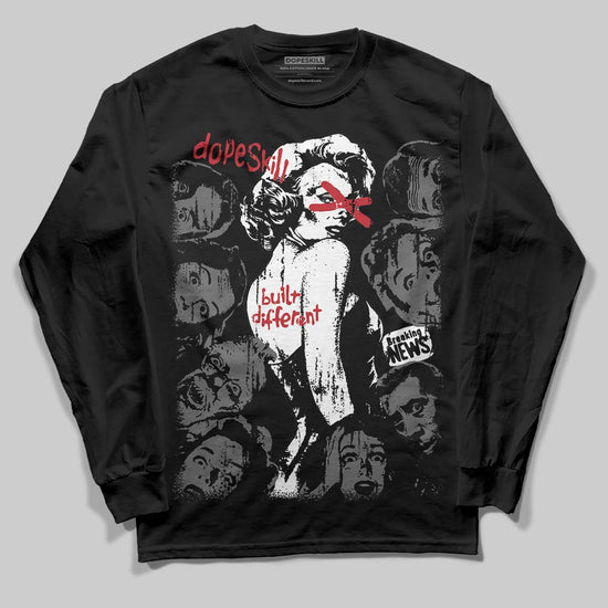 Jordan 4 “Black Cat” (2025) DopeSkill Long Sleeve T-Shirt Built Different Graphic Streetwear - Black