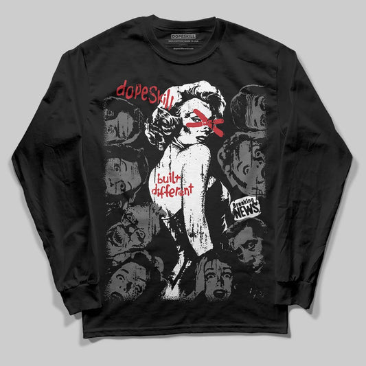 Jordan 4 “Black Cat” (2025) DopeSkill Long Sleeve T-Shirt Built Different Graphic Streetwear - Black