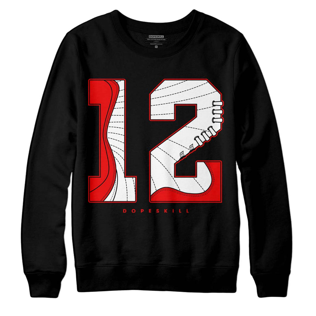 Jordan 12 “Cherry” DopeSkill Sweatshirt No.12 Graphic Streetwear - Black 