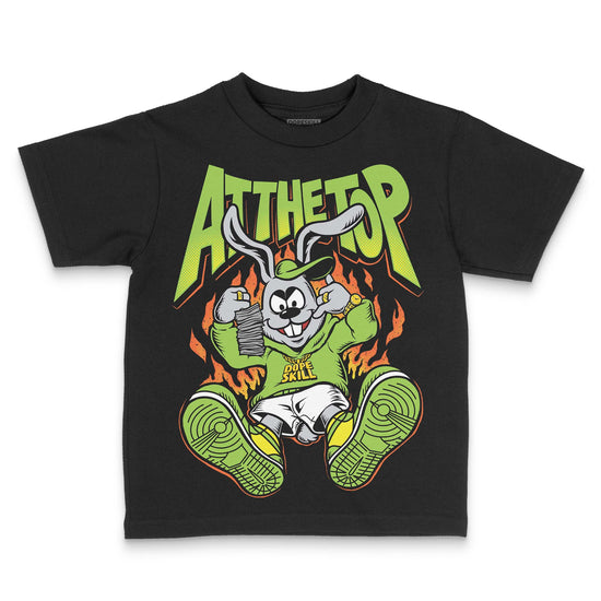 Neon Green Sneakers DopeSkill Toddler Kids T-shirt At The Top Graphic Streetwear - Black