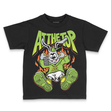 Neon Green Sneakers DopeSkill Toddler Kids T-shirt At The Top Graphic Streetwear - Black