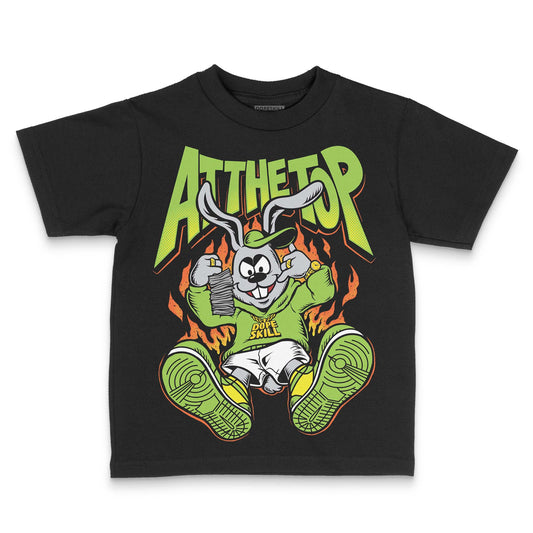 Neon Green Sneakers DopeSkill Toddler Kids T-shirt At The Top Graphic Streetwear - Black
