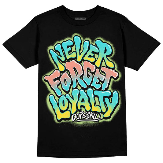 New Balance 9060 “Cyan Burst” DopeSkill T-Shirt Never Forget Loyalty Graphic Streetwear - Black