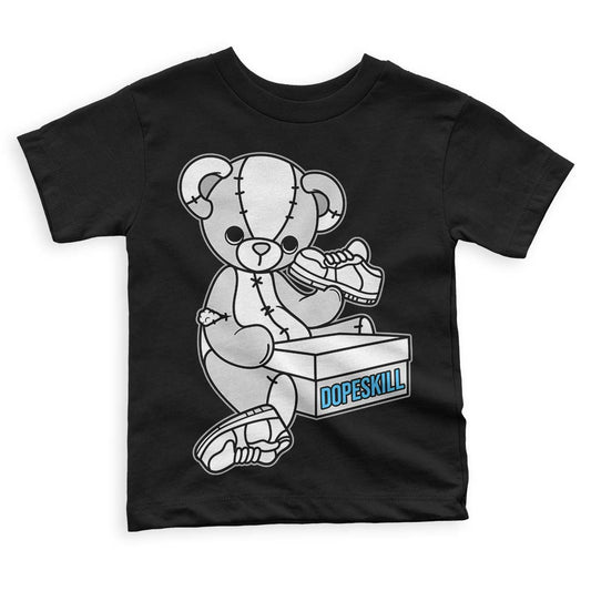 Dunk Low ‘Pure Platinum’ DopeSkill Toddler Kids T-shirt Sneakerhead BEAR Graphic Streetwear - Black