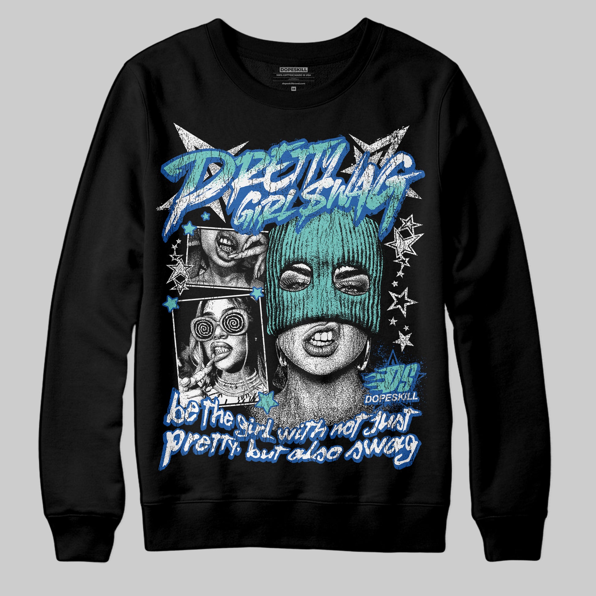 Jordan 12 “Blueberry” DopeSkill Sweatshirt Pretty Girl Swag Graphic Streetwear - Black