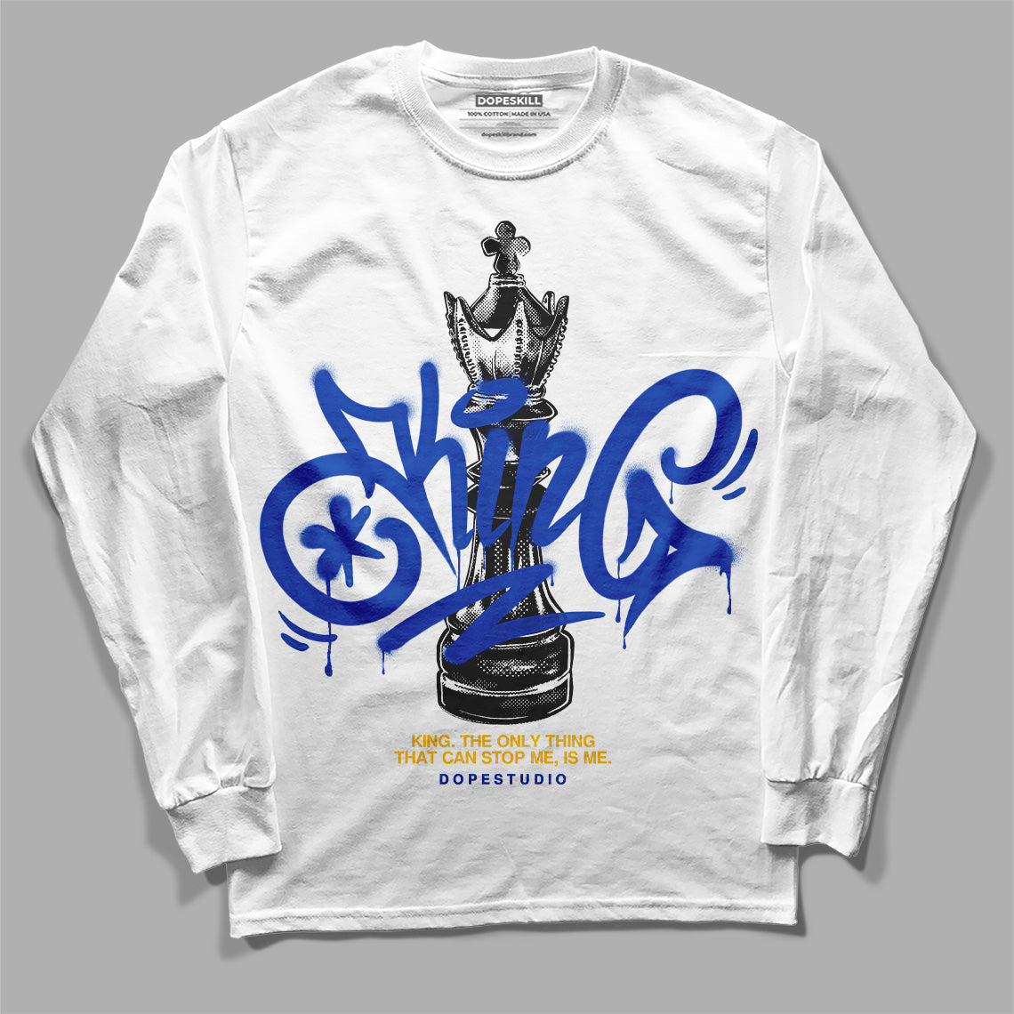 Jordan 14 “Laney” DopeSkill Long Sleeve T-Shirt King Chess Graphic Streetwear - White 