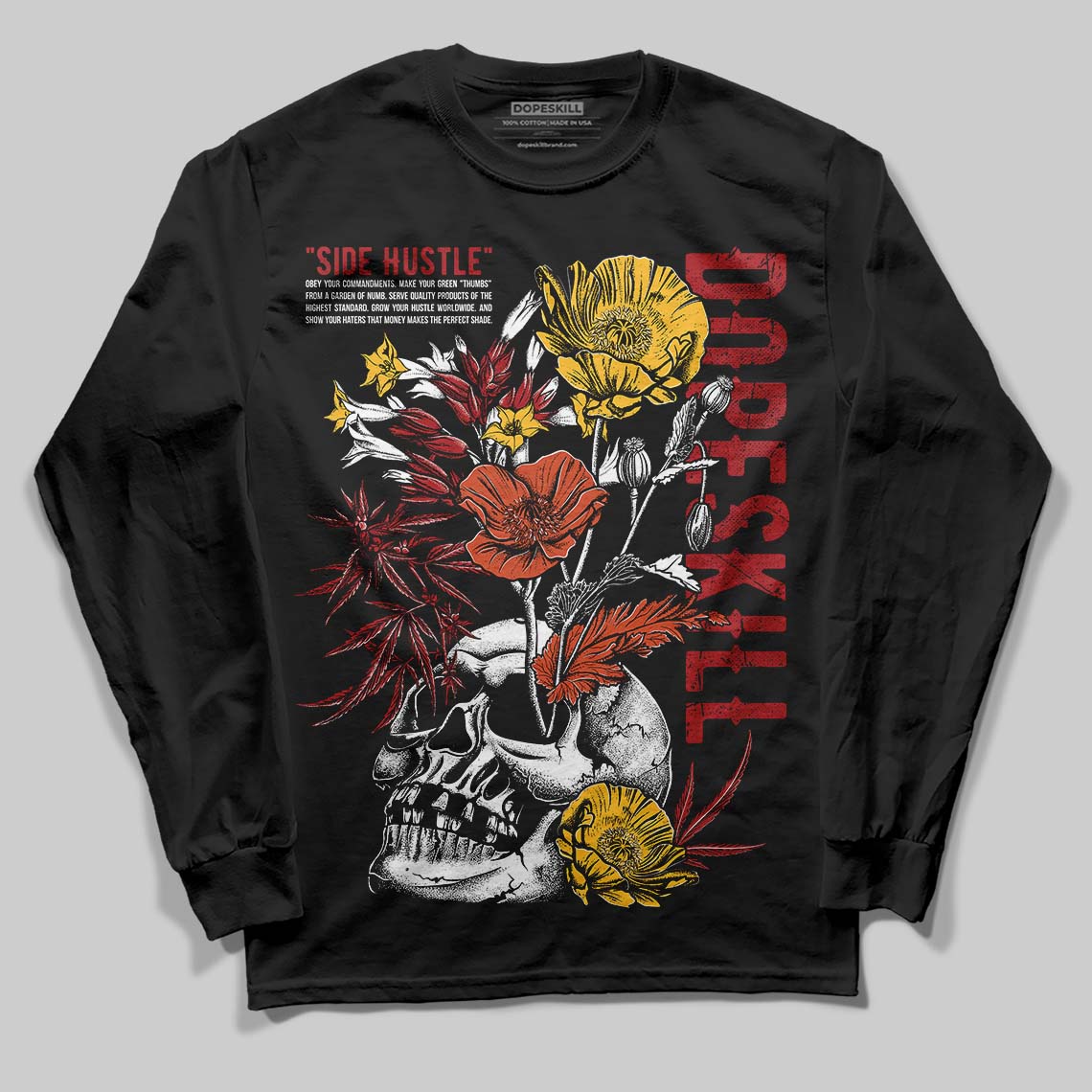Nigel Sylvester x Air Jordan 4 ‘Brick by Brick’ DopeSkill Long Sleeve T-Shirt Side Hustle Graphic Streetwear - Black