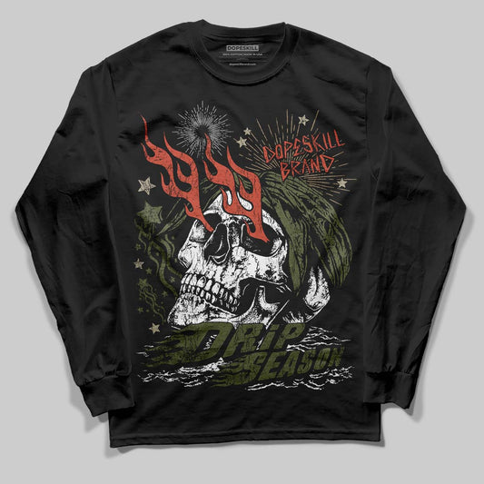 Olive Sneakers DopeSkill Long Sleeve T-Shirt Drip Season Graphic Streetwear - Black