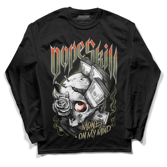 Olive Sneakers DopeSkill Long Sleeve T-Shirt Money On My Mind Graphic Streetwear - Black