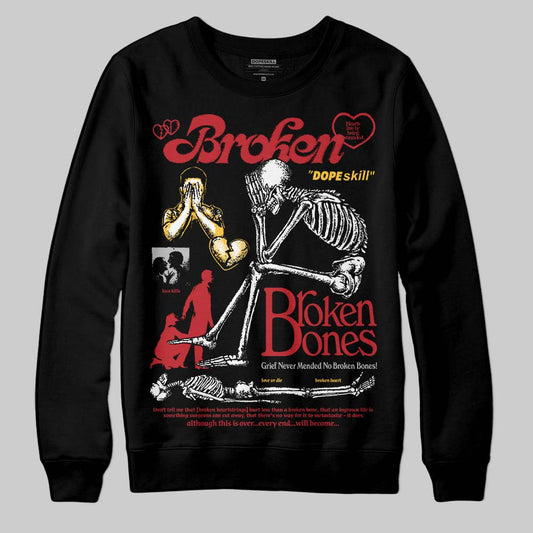 Jordan 14 Retro Ferrari (2025) DopeSkill Sweatshirt Broken Bones Graphic Streetwear - Black