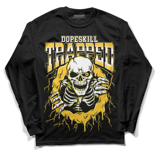 Jordan 4 Retro “Vivid Sulfur” DopeSkill Long Sleeve T-Shirt Trapped Halloween Graphic Streetwear - Black