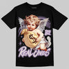 Jordan 10 Hydrangeas DopeSkill T-Shirt Real Ones Angel Graphic Streetwear - Black
