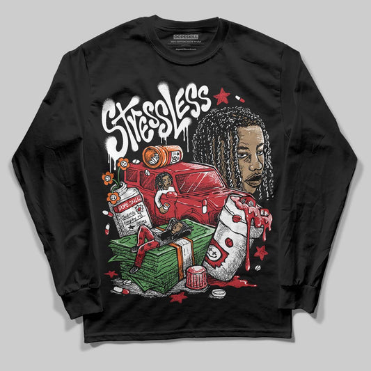 Jordan 5 Retro Fire Red Black Tongue (2025) DopeSkill Long Sleeve T-Shirt Stressless Graphic Streetwear  Black