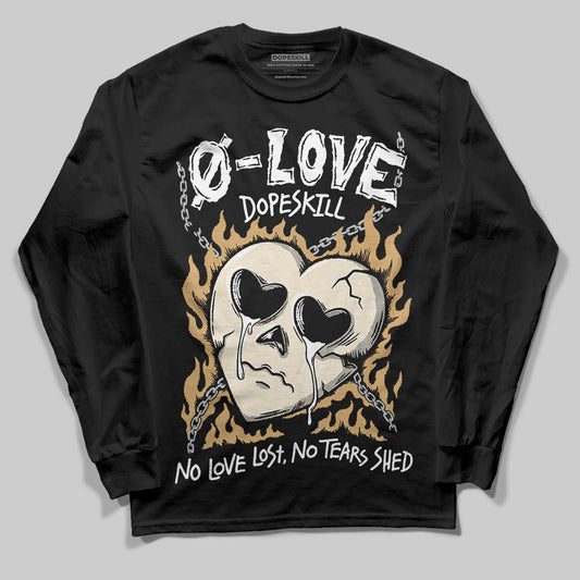 Jordan 5 Retro Reverse Metallic DopeSkill Long Sleeve T-Shirt Crying Heart Graphic Streetwear - Black