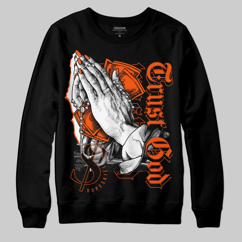 MSCHF Super Normal 2 Orange Milk DopeSkill Sweatshirt Trust God Graphic Streetwear - Black