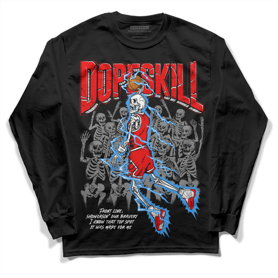 Jordan 12 “Cherry” DopeSkill Long Sleeve T-Shirt Thunder Dunk Graphic Streetwear  - Black 