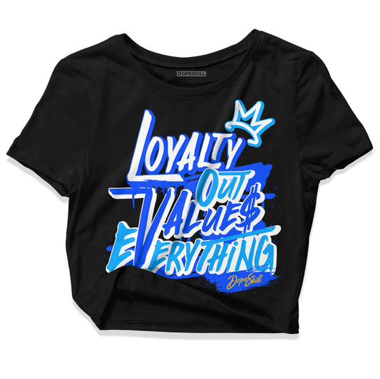 Royal Blue Sneakers DopeSkill Women's Crop Top LOVE Graphic Streetwear - Black