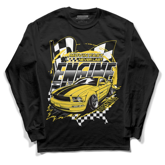 Jordan 4 Tour Yellow Thunder DopeSkill Long Sleeve T-Shirt ENGINE Tshirt Graphic Streetwear - Black