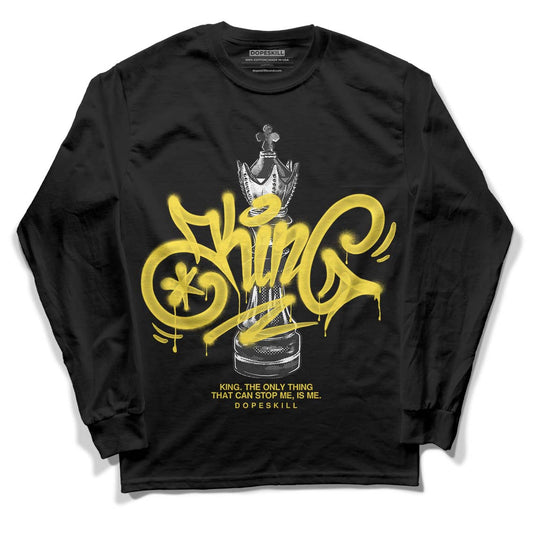 Wmns Air Jordan 11 Low 'Yellow Snakeskin' DopeSkill Long Sleeve T-Shirt King Chess Graphic Streetwear - Black