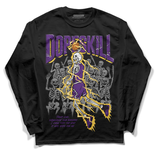 Jordan 12 “Field Purple” DopeSkill Long Sleeve T-Shirt Thunder Dunk Graphic Streetwear  - Black 