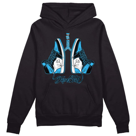 Jordan 1 High Retro OG “University Blue” DopeSkill Hoodie Sweatshirt Breathe Graphic Streetwear - Black