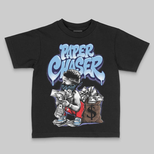 University Blue Sneakers DopeSkill Toddler Kids T-shirt Paper Chaser Boy Graphic Streetwear - Black