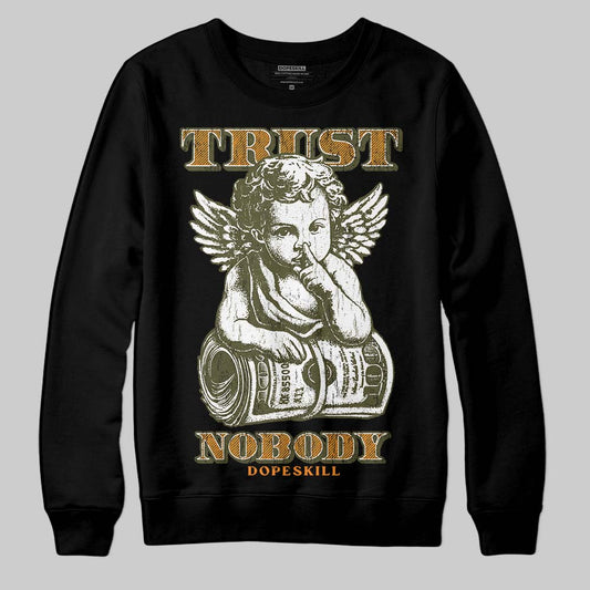 Olive Sneakers DopeSkill Sweatshirt Trust Nobody Graphic Streetwear - Black