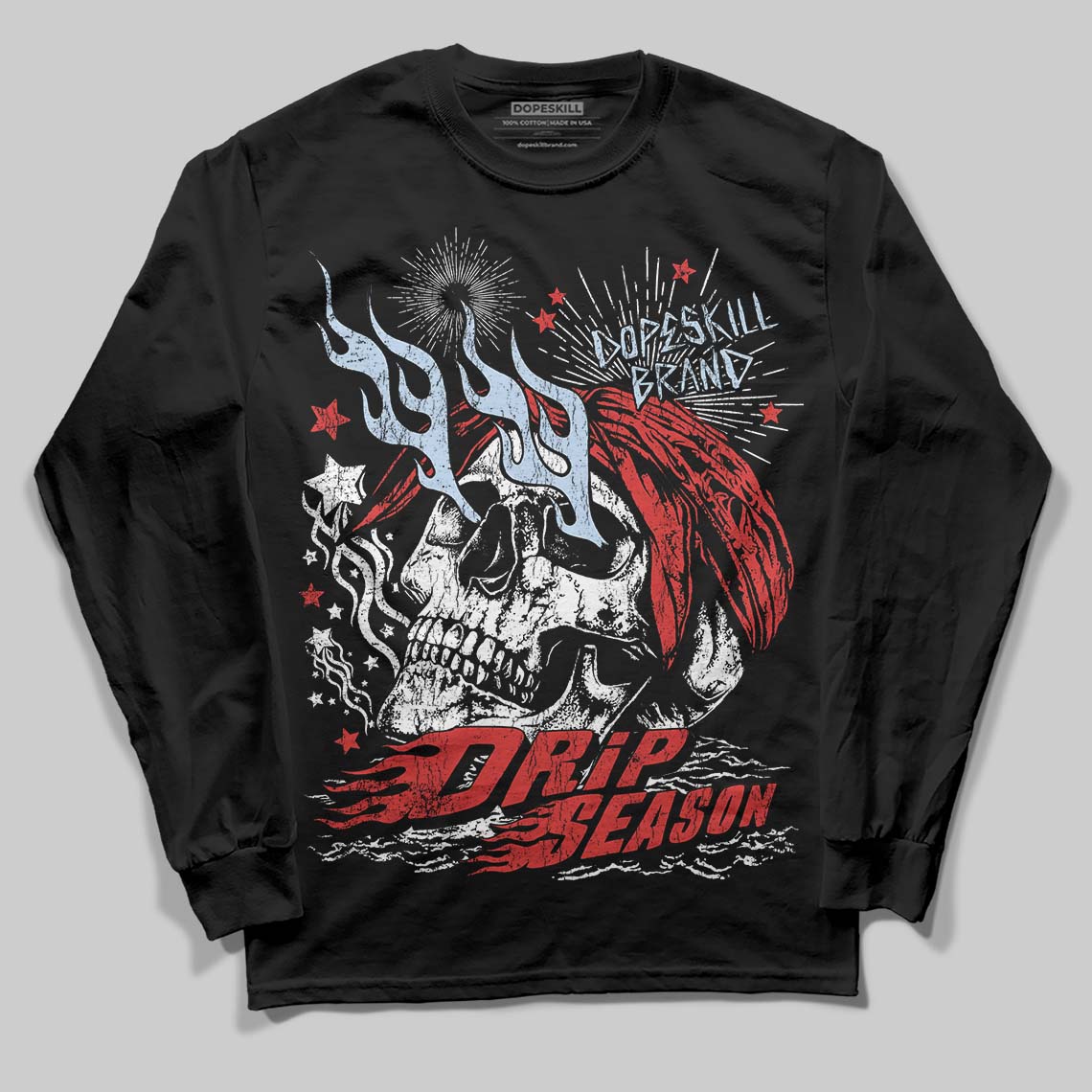 Jordan 6 “Reverse Infrared” DopeSkill Long Sleeve T-Shirt Drip Season Graphic Streetwear - Black