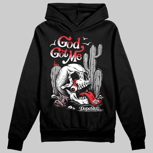 Grey Sneakers DopeSkill Hoodie Sweatshirt God Got Me Graphic Streetwear - Black