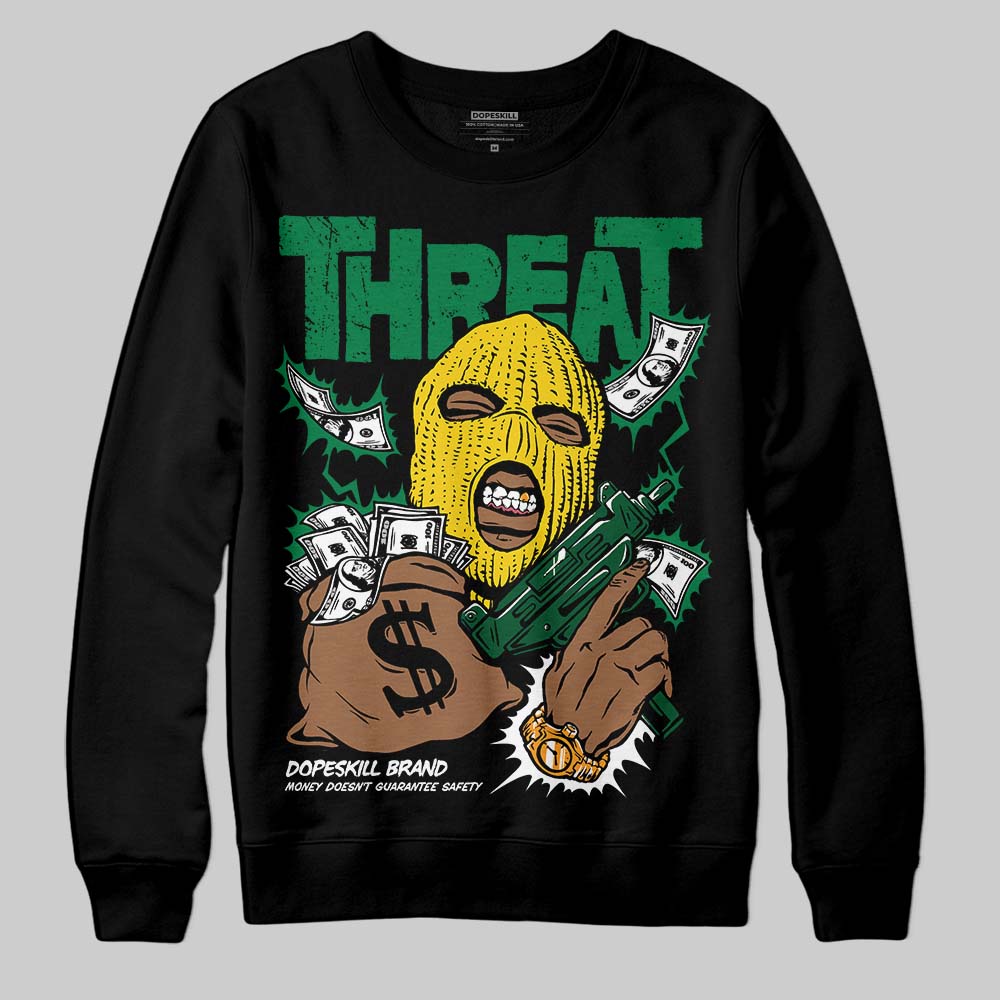 Green Sneakers DopeSkill Sweatshirt Under Threat Graphic Streetwear - Black