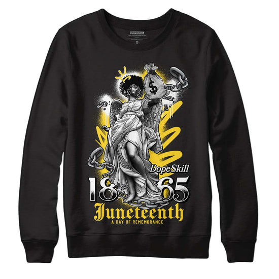 Jordan 4 Tour Yellow Thunder DopeSkill Sweatshirt Juneteenth Graphic Streetwear - Black