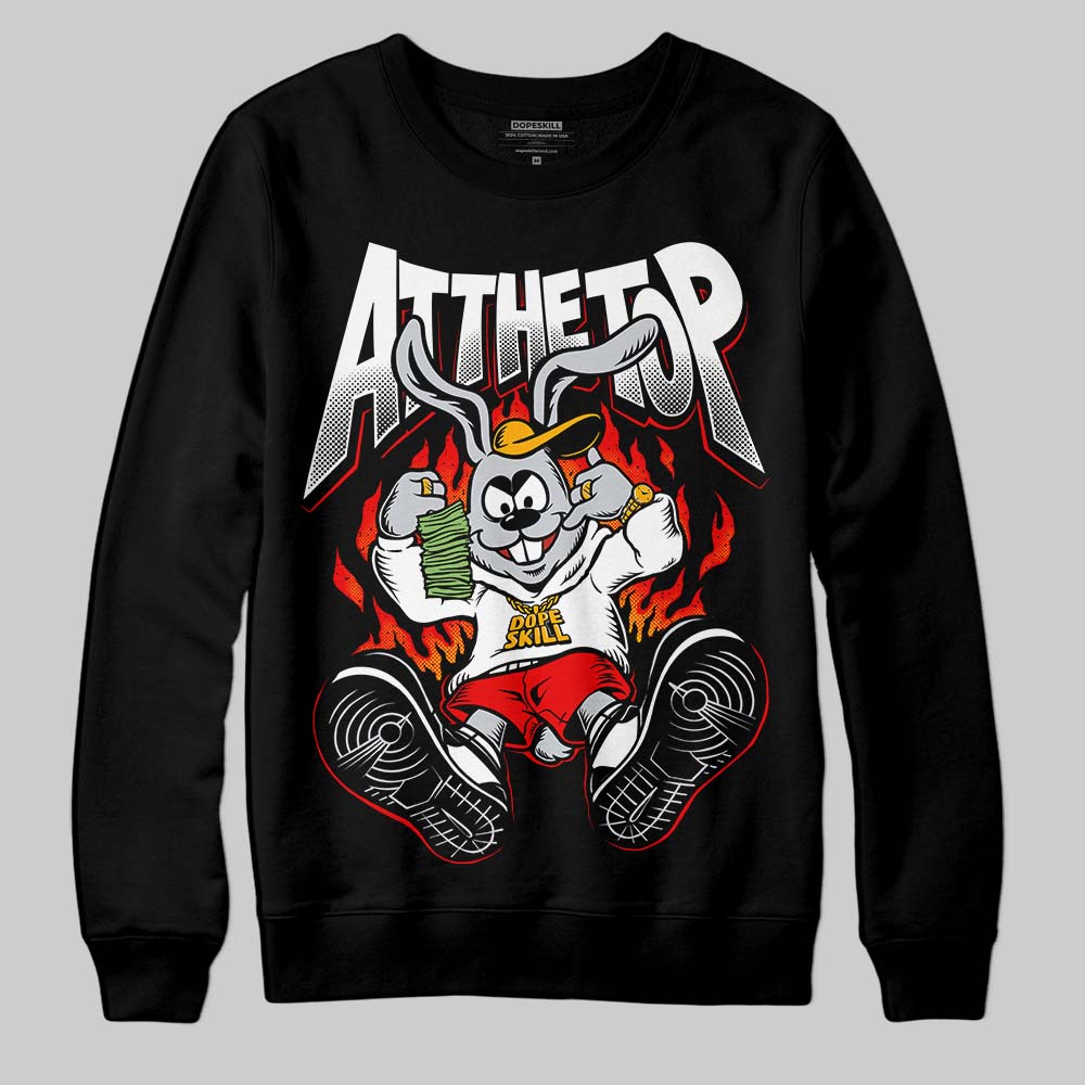 Black and White Sneakers DopeSkill Sweatshirt At The Top Graphic Streetwear - Black
