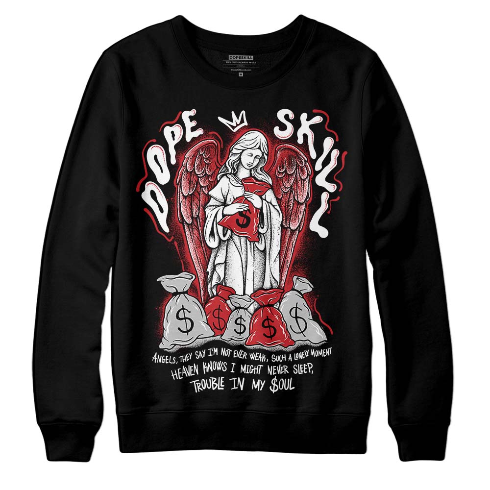 Jordan 12 “Red Taxi” DopeSkill Sweatshirt Angels Graphic Streetwear - Black