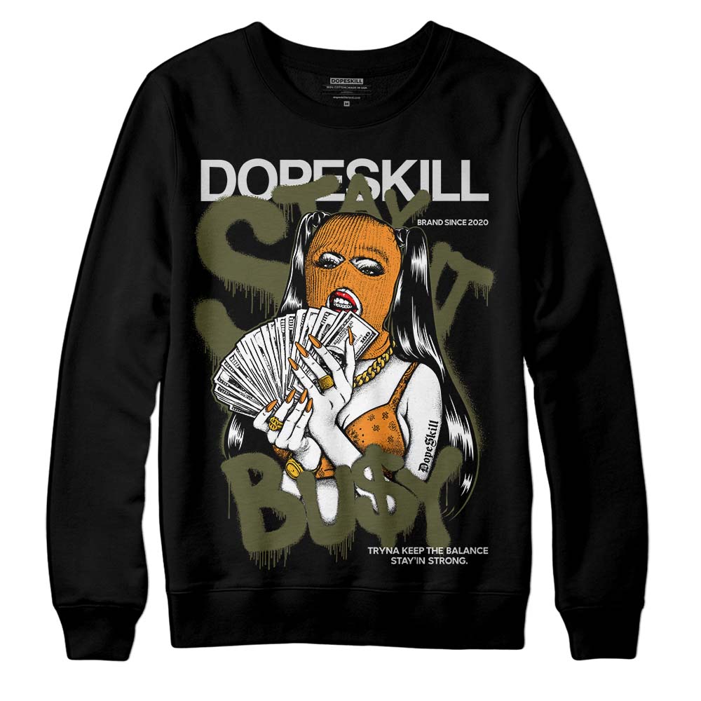 Jordan 5 "Olive" DopeSkill Sweatshirt Stay It Busy Graphic Streetwear - Black