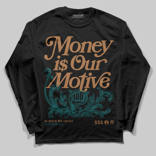 Adidas Samba OG Leopard Pack Collegiate Green DopeSkill Long Sleeve T-Shirt Money Is Our Motive Typo Graphic Streetwear - Black