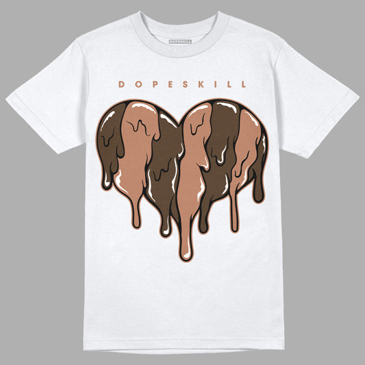 AJ 1 Mid Dark Chocolate DopeSkill T-Shirt Slime Drip Heart Graphic