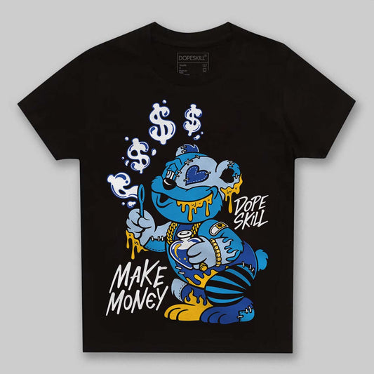 Royal Blue Sneakers DopeSkill Toddler Kids T-shirt Make Money Graphic Streetwear - Black