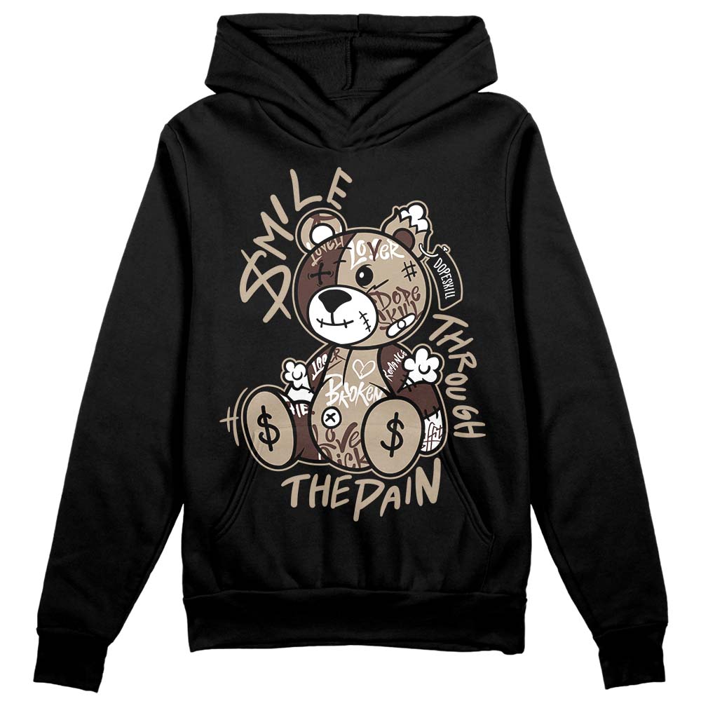 Jordan 1 High OG “Latte” DopeSkill Hoodie Sweatshirt Smile Through The Pain Graphic Streetwear - Black