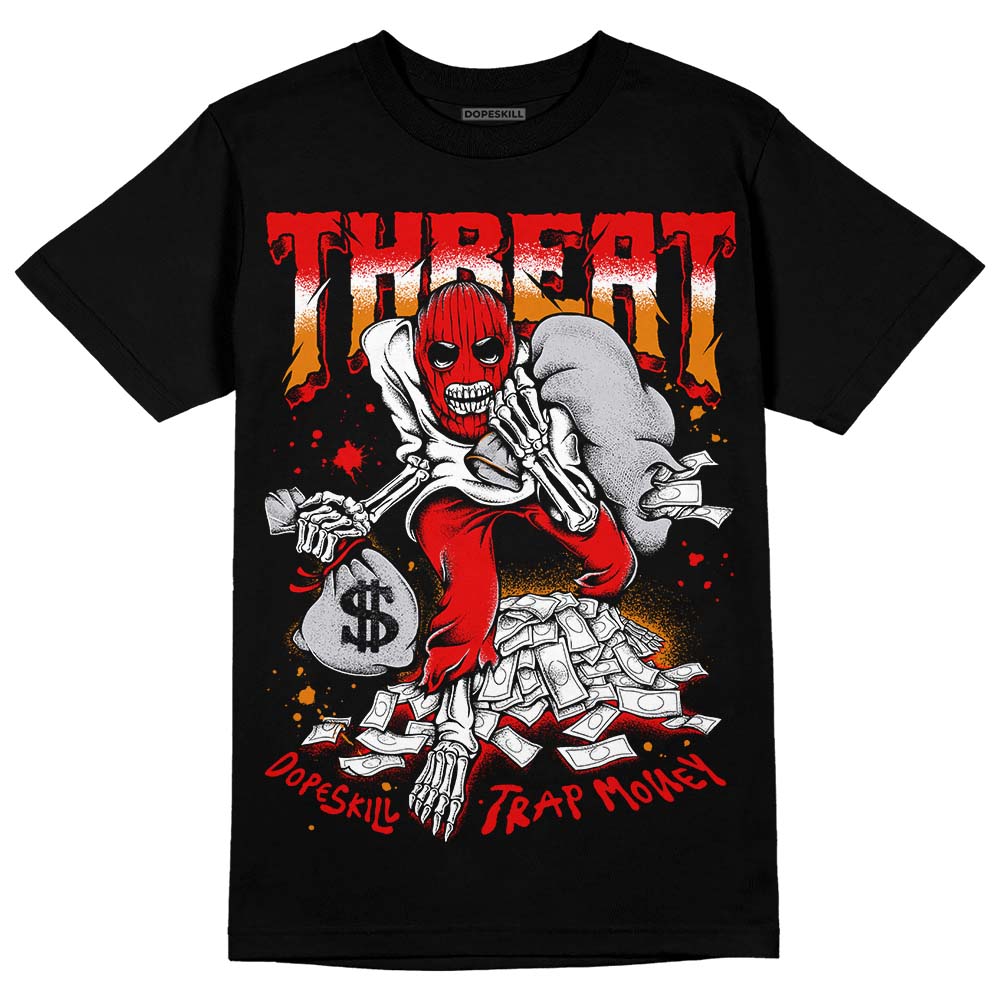 Jordan 4 Retro Red Cement DopeSkill T-Shirt Threat Graphic Streetwear - Black