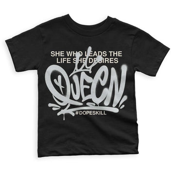 Jordan 1 Retro Low OG Black Cement DopeSkill Toddler Kids T-shirt Queen Graphic Streetwear - Black